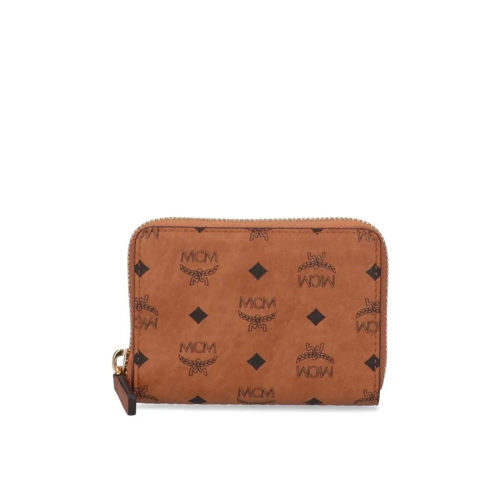 Monogram Print Zip-Around Wallet