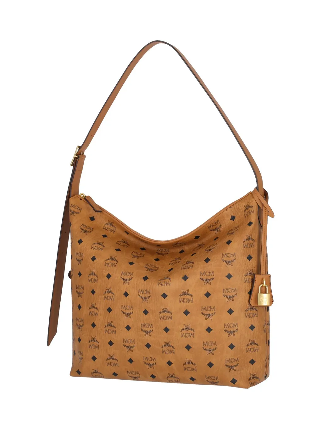 Large Aren Visetos-Printed Zipped Shoulder Bag