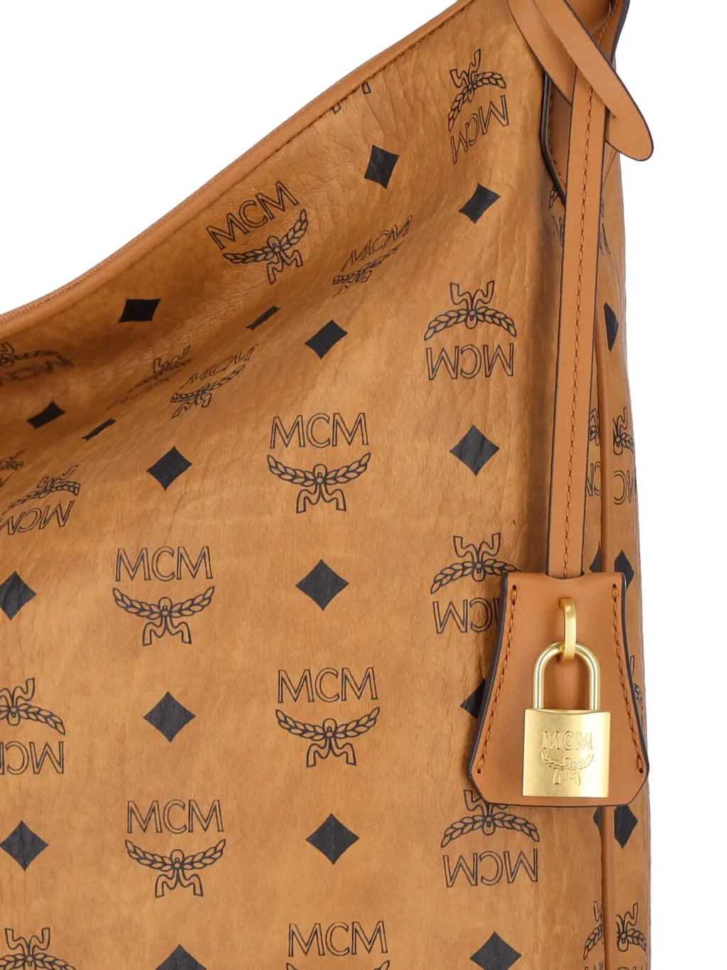 Large Aren Visetos-Printed Zipped Shoulder Bag
