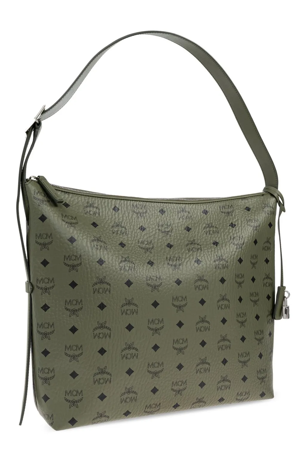 Large Aren Visetos-Printed Zipped Shoulder Bag