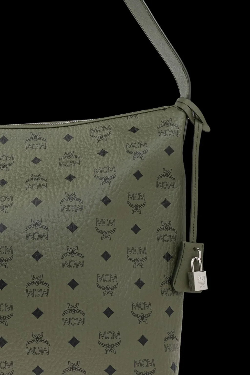 Large Aren Visetos-Printed Zipped Shoulder Bag