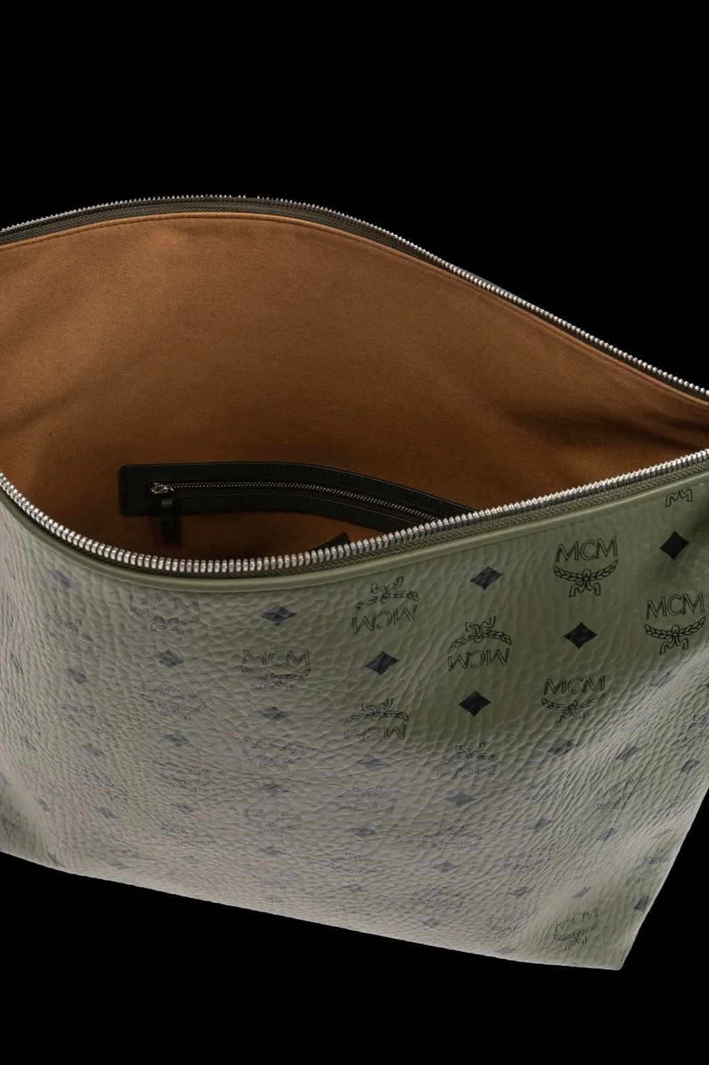 Large Aren Visetos-Printed Zipped Shoulder Bag