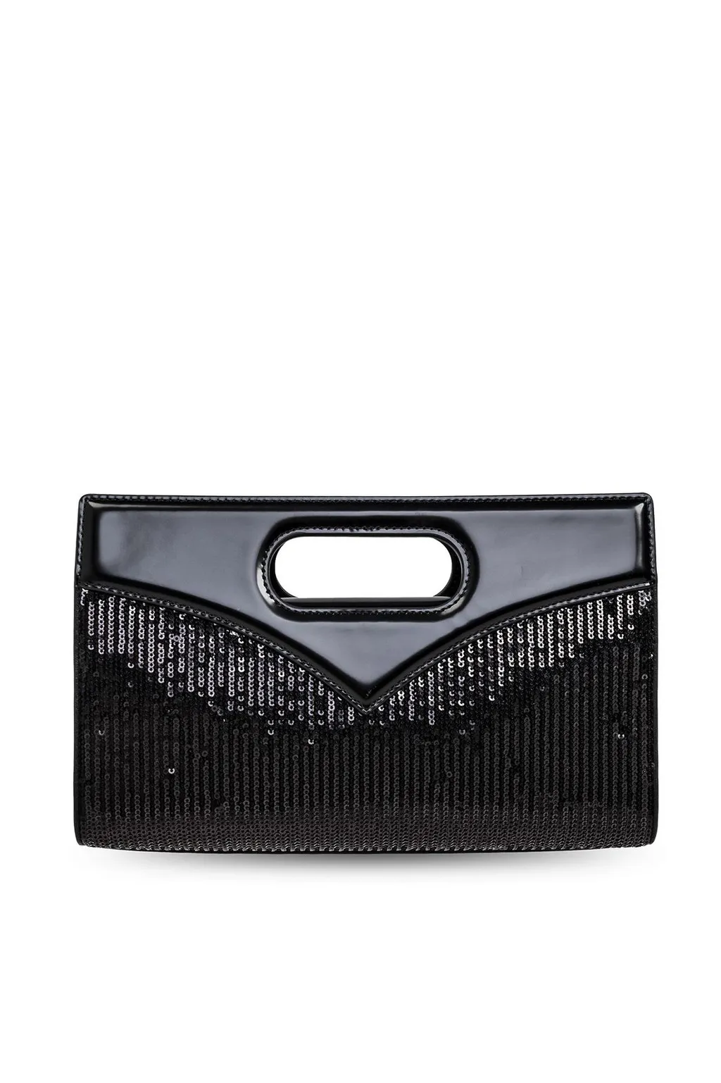 Sequinned Panelled Top Handle Bag