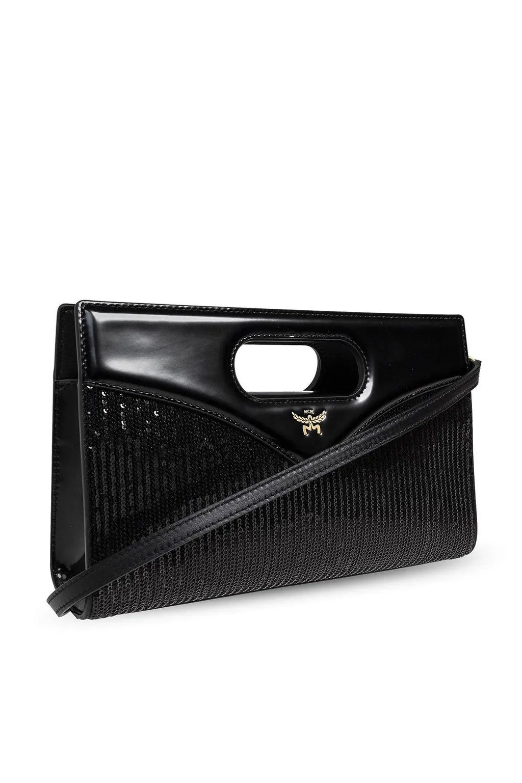 Sequinned Panelled Top Handle Bag