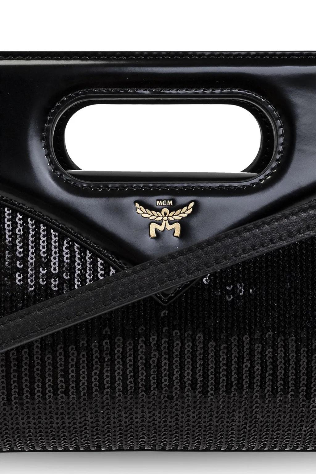 Sequinned Panelled Top Handle Bag