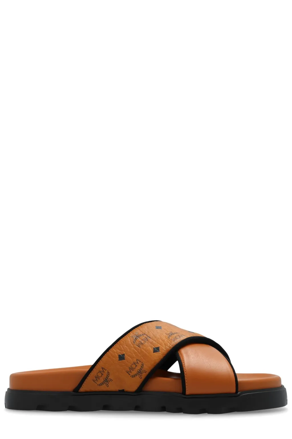 Monogram Printed Cross Slippers