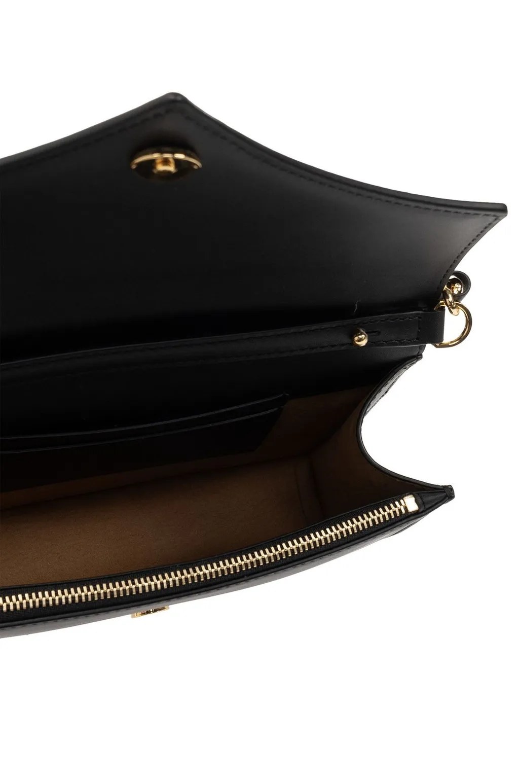 Logo Printed Chain-Linked Shoulder Bag