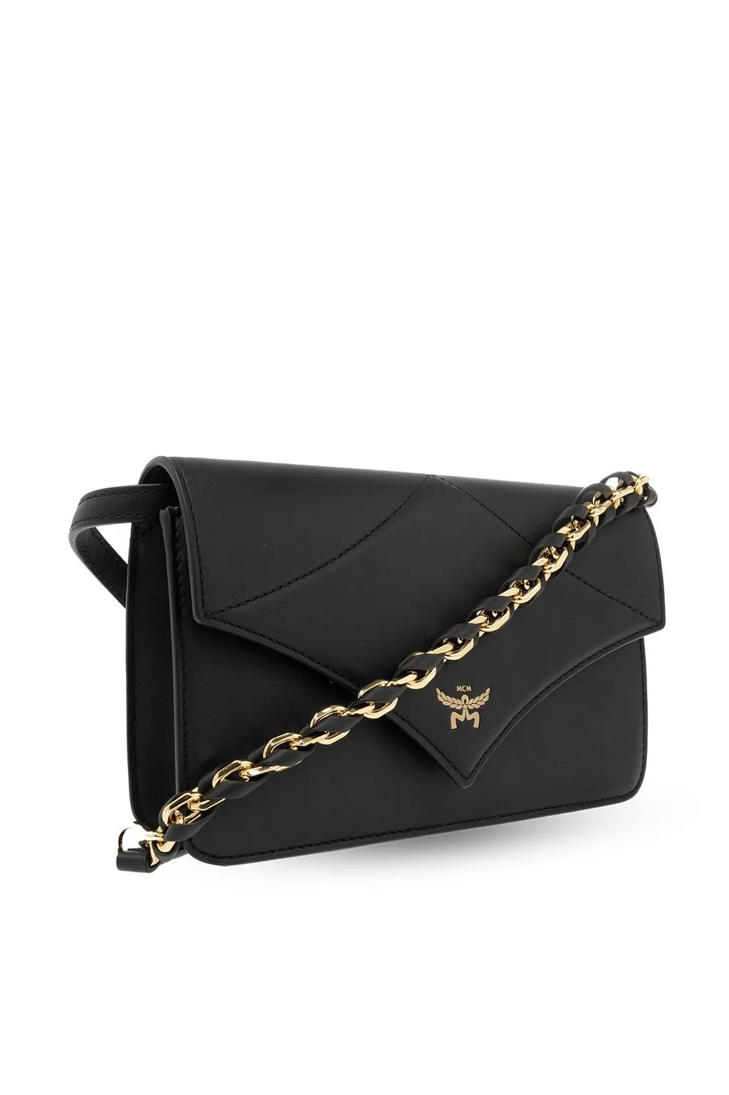 Logo Printed Chain-Linked Shoulder Bag