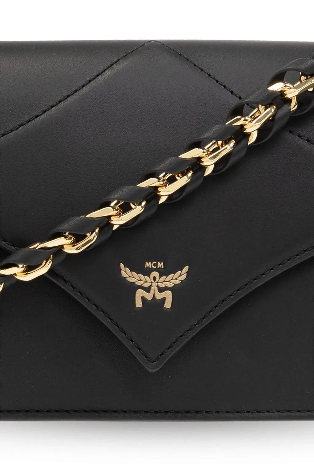 Logo Printed Chain-Linked Shoulder Bag