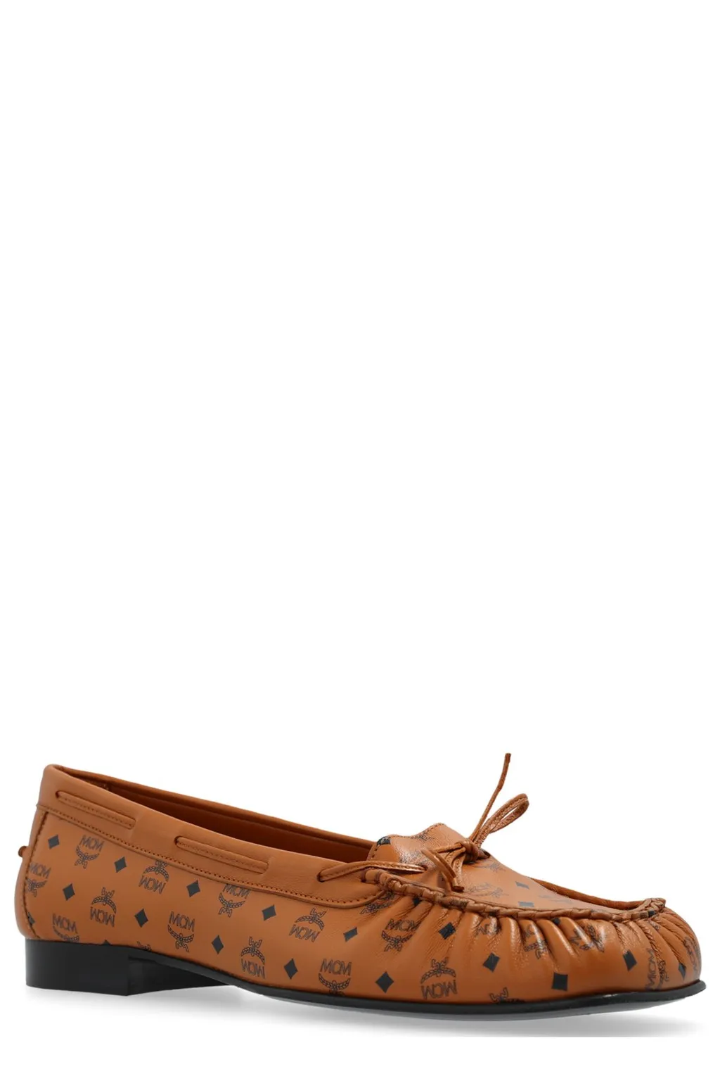 Monogram Printed Bow-Detailed Loafers