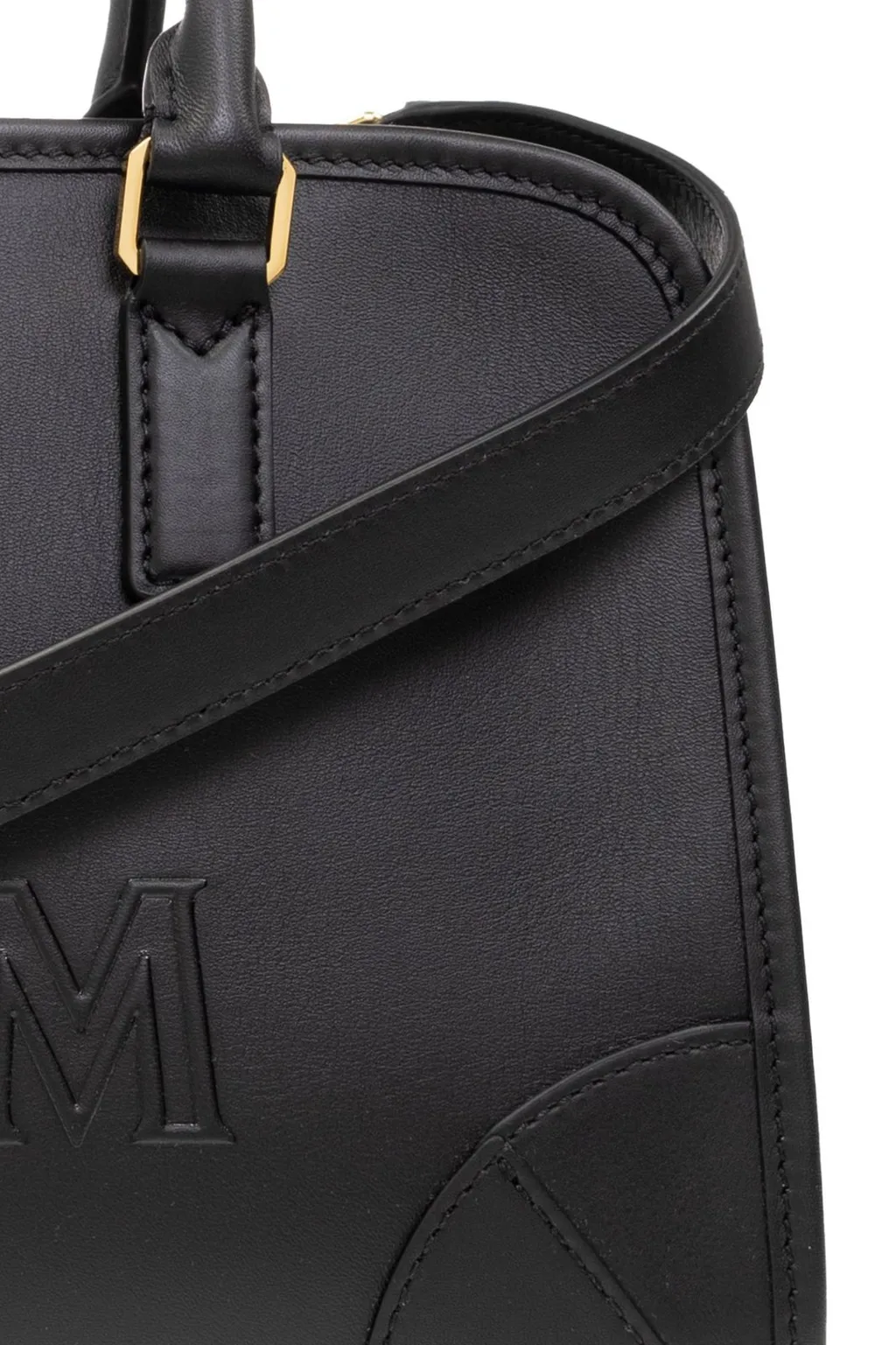 Medium Logo Embossed Aren Boston Bag