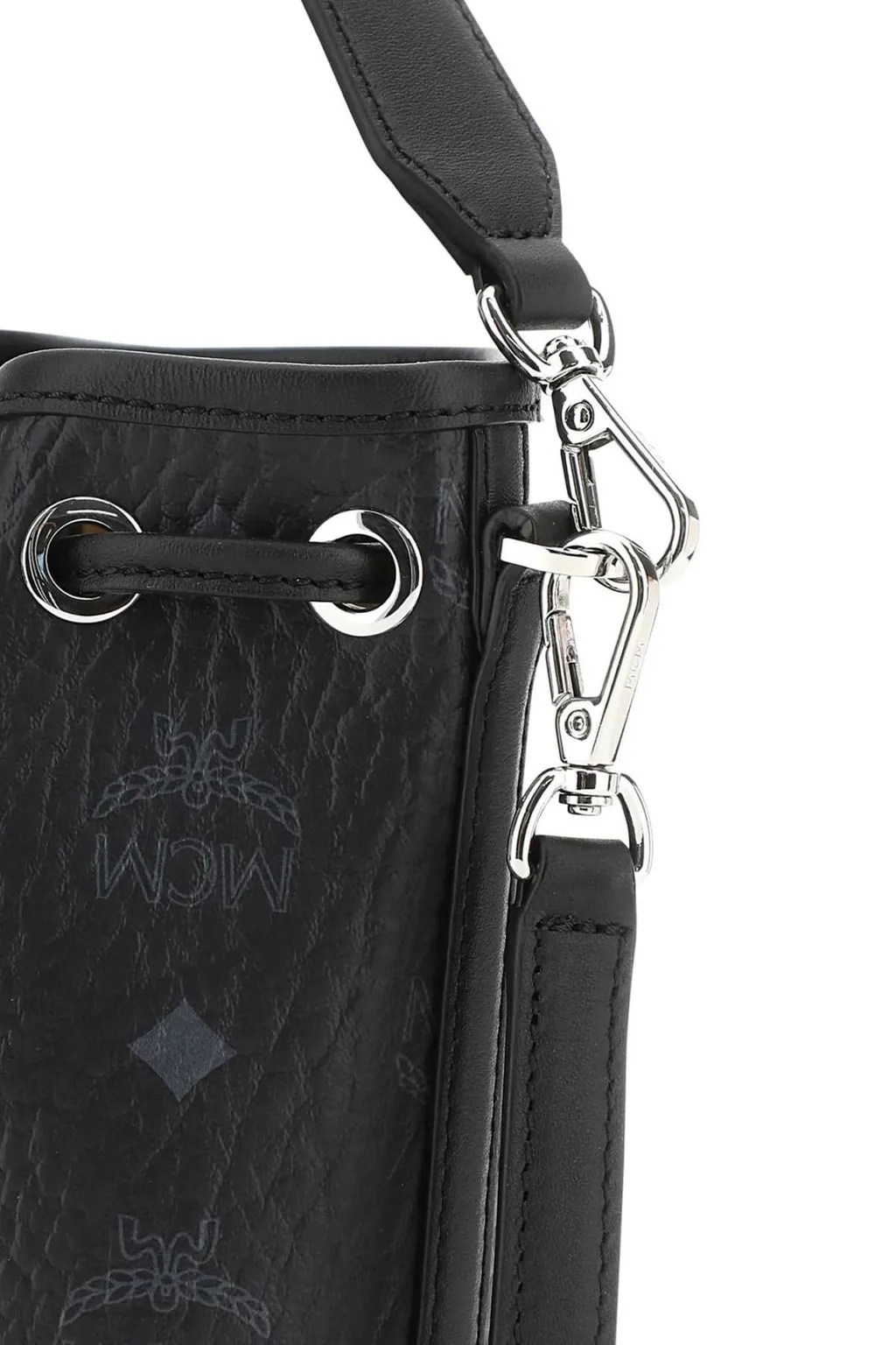 Allover Dessau Monogram Print Drawstring Mini Bucket Bag