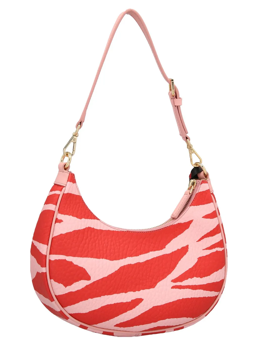 Zebra Printed Zipped Shoulder Bag