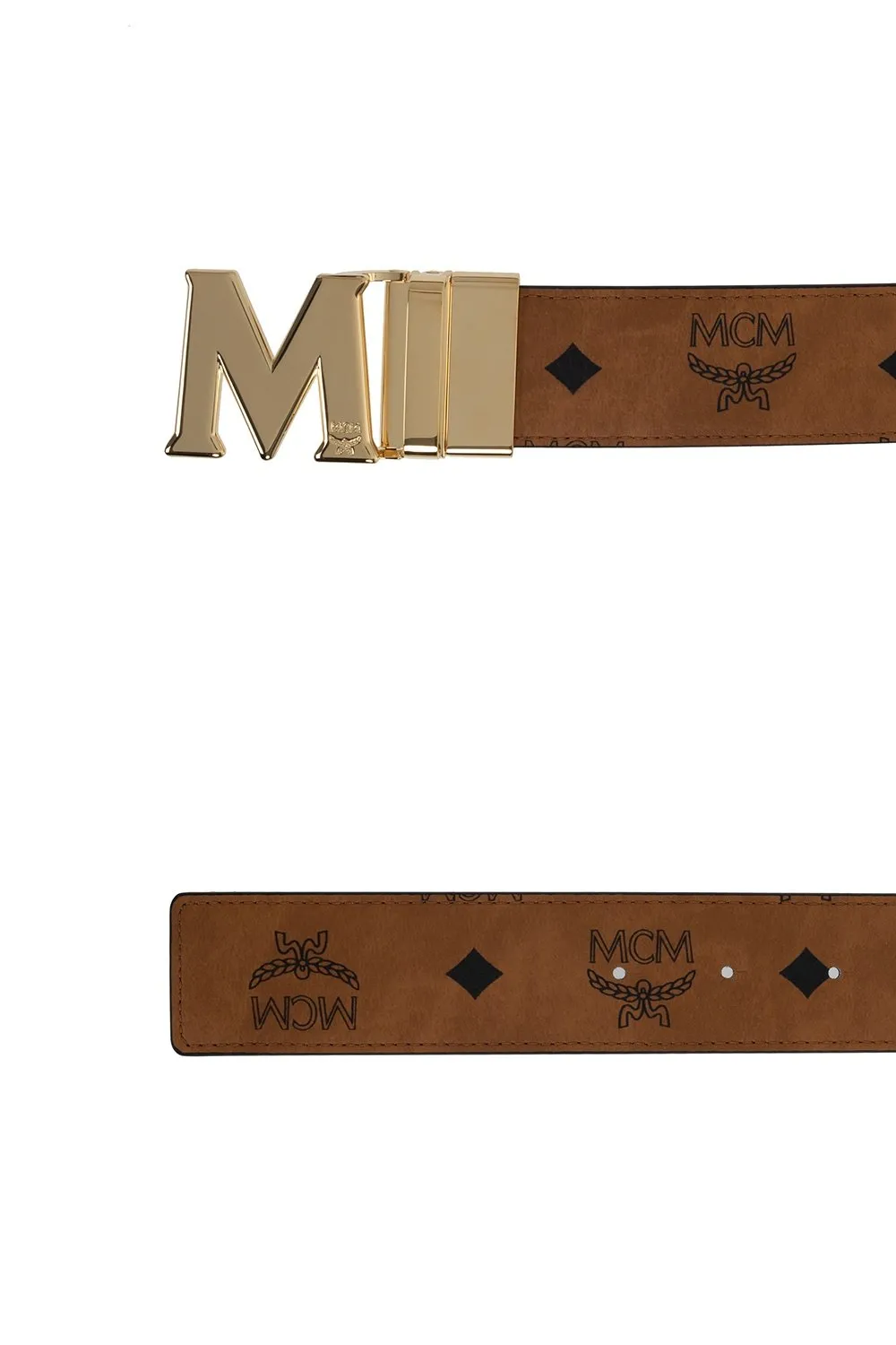 Claus M Monogram Printed Reversible Belt