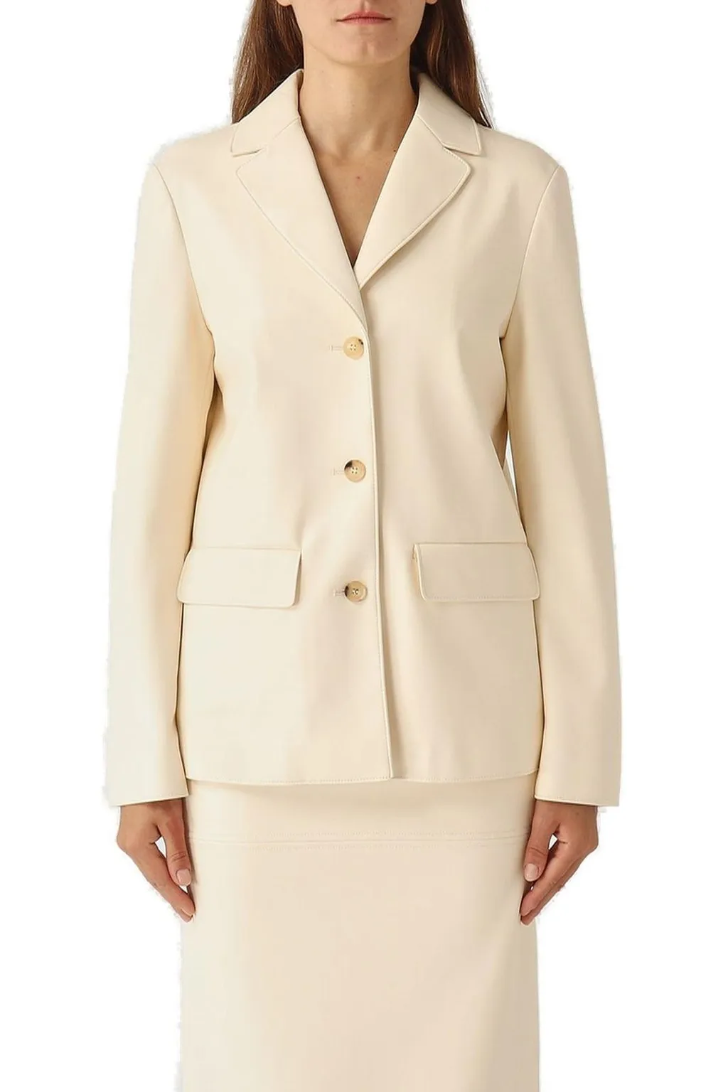 Long-Sleeved Button-Up Jacket