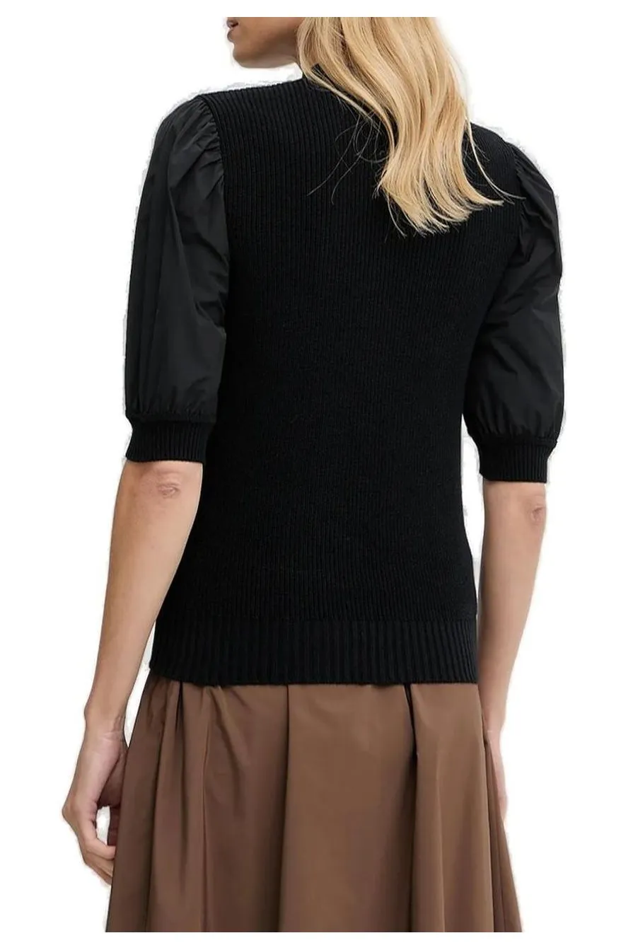 Short-Sleeve V-Neck Jumper