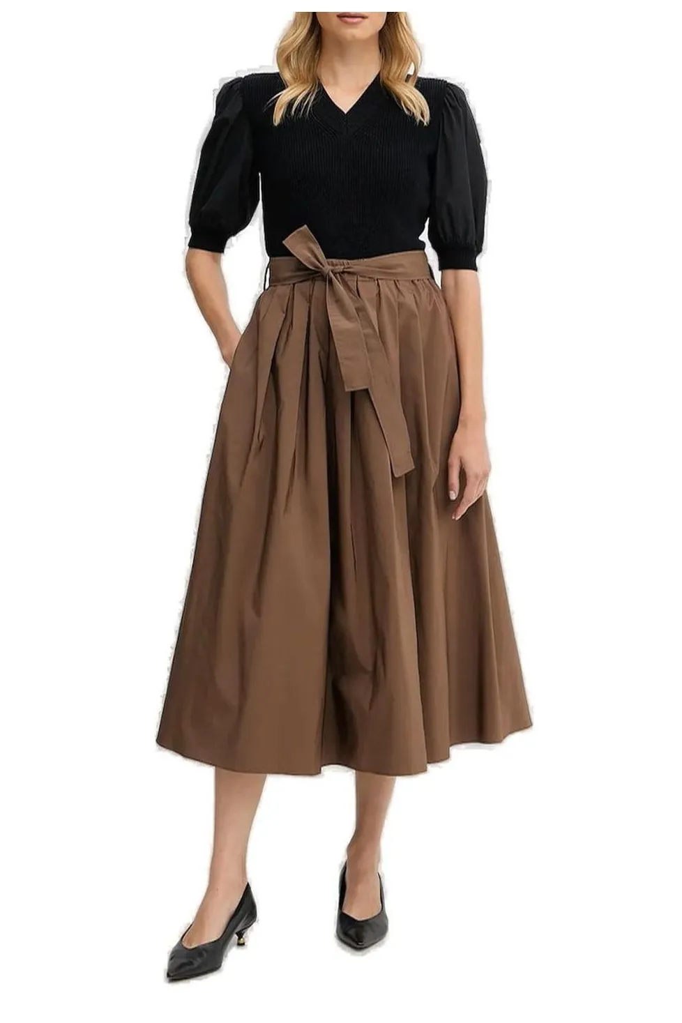 Short-Sleeve V-Neck Jumper
