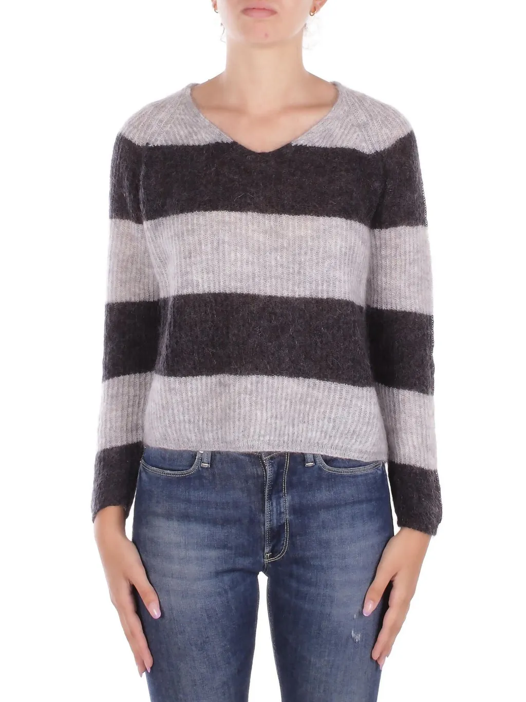 Striped V-Neck Jumper