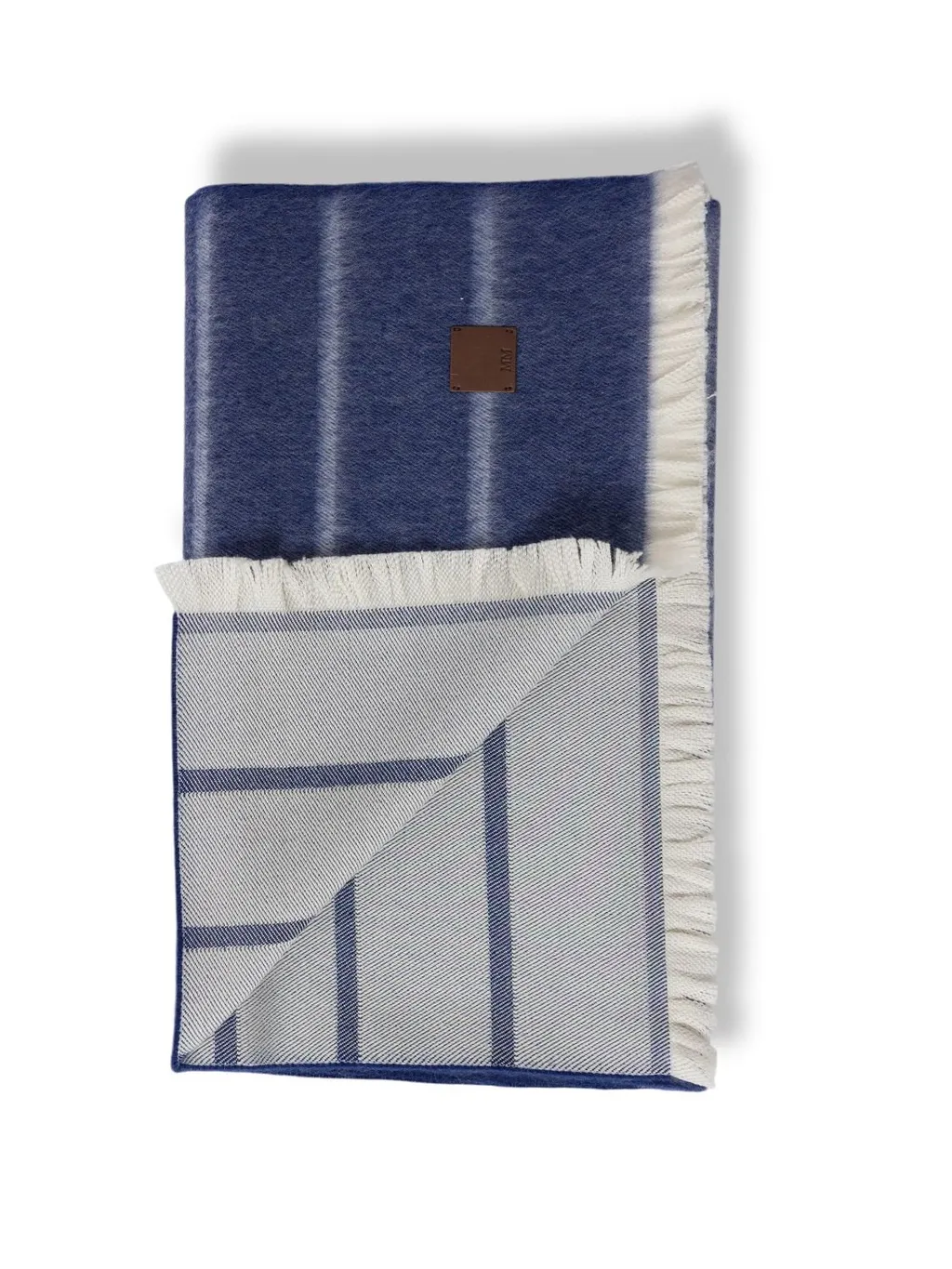 Logo-Patch Frayed-Edge Scarf