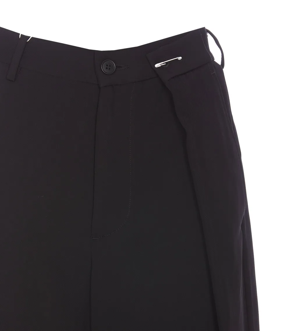 Pleat-Detailed Wide-Leg Trousers