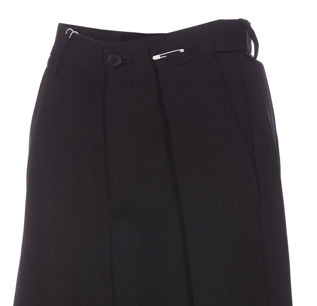 Pleat-Detailed Wide-Leg Trousers