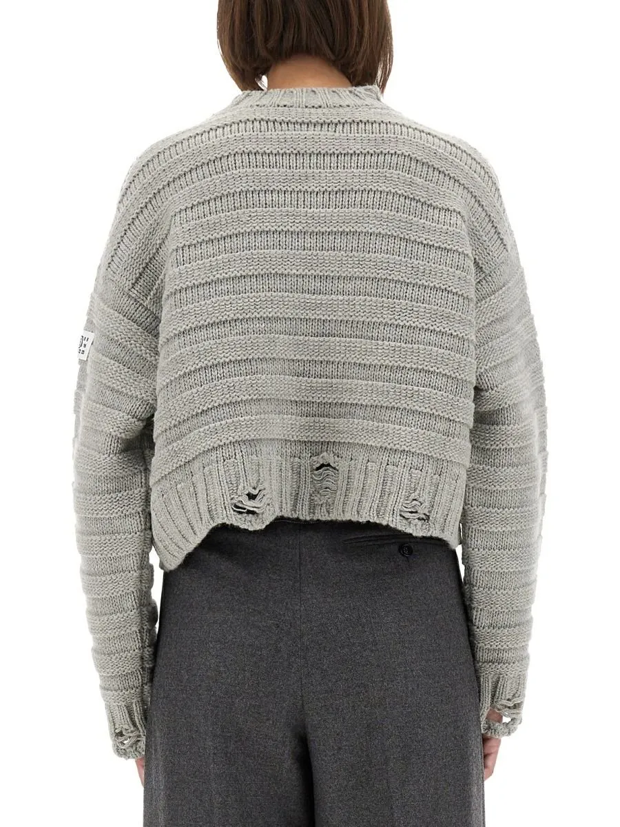 Numbers-Patch Distressed Jumper