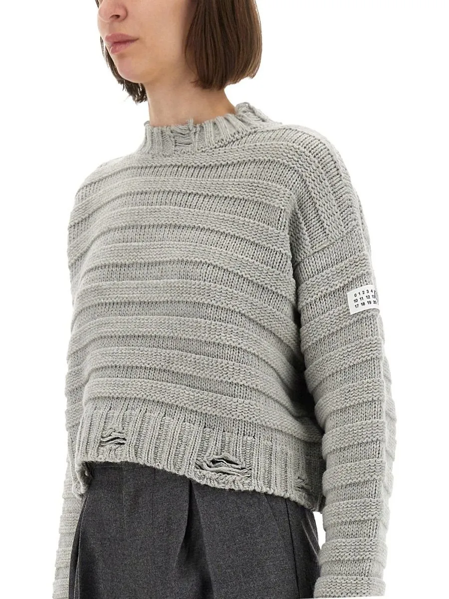Numbers-Patch Distressed Jumper