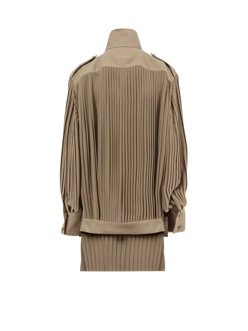High-Neck Pleated Mini Dress