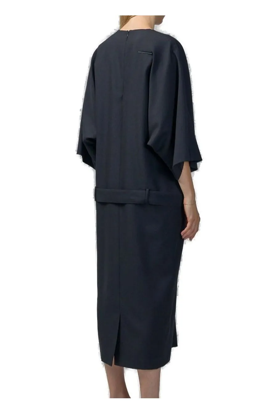 Three-Quarter Sleeve Midi Dress