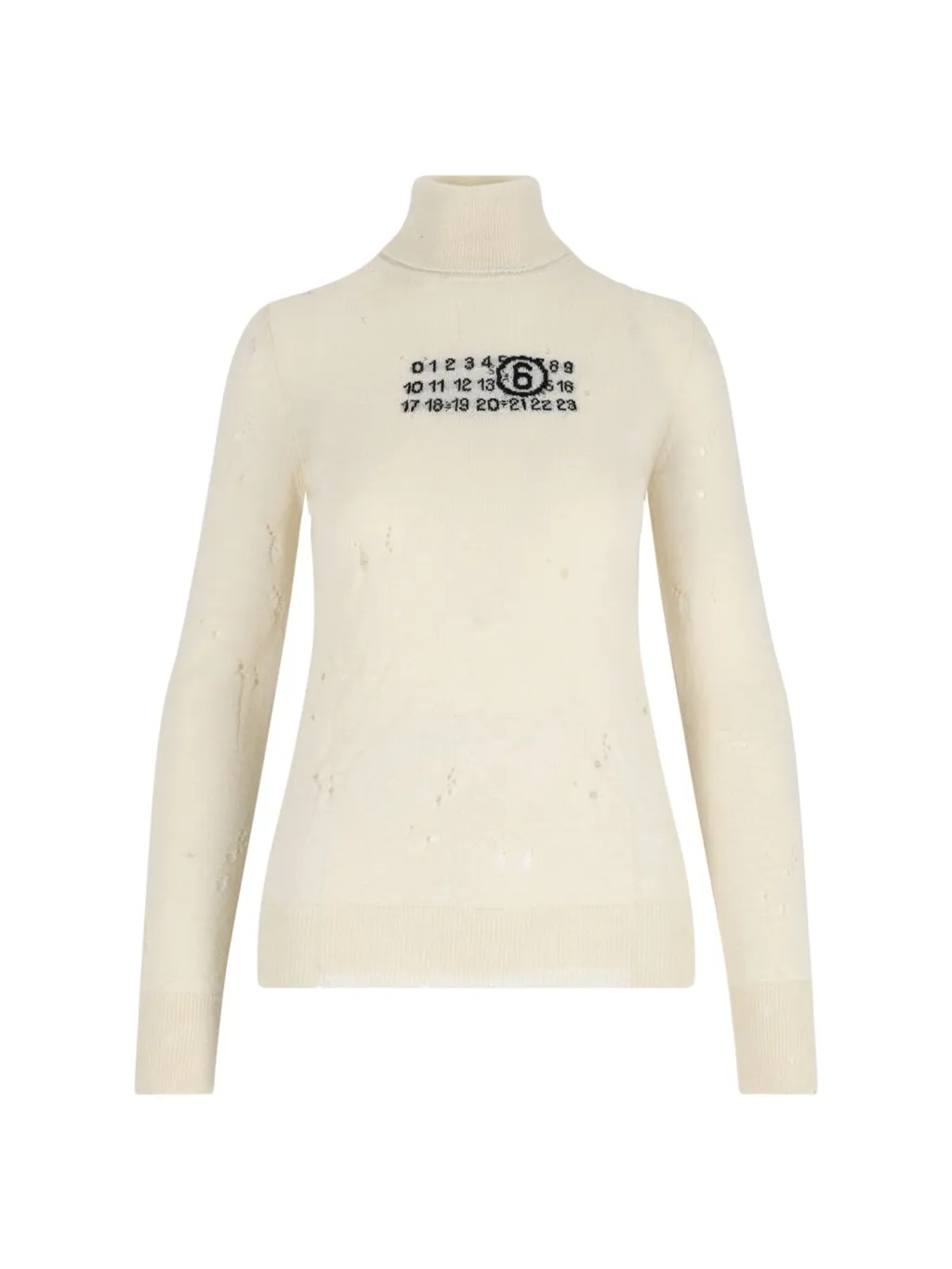 Numbers-Motif Distressed Jumper