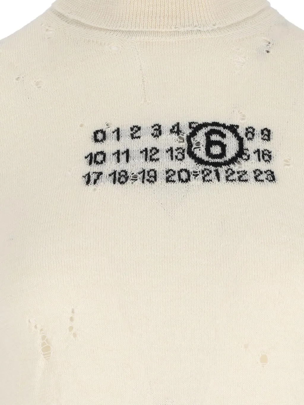 Numbers-Motif Distressed Jumper