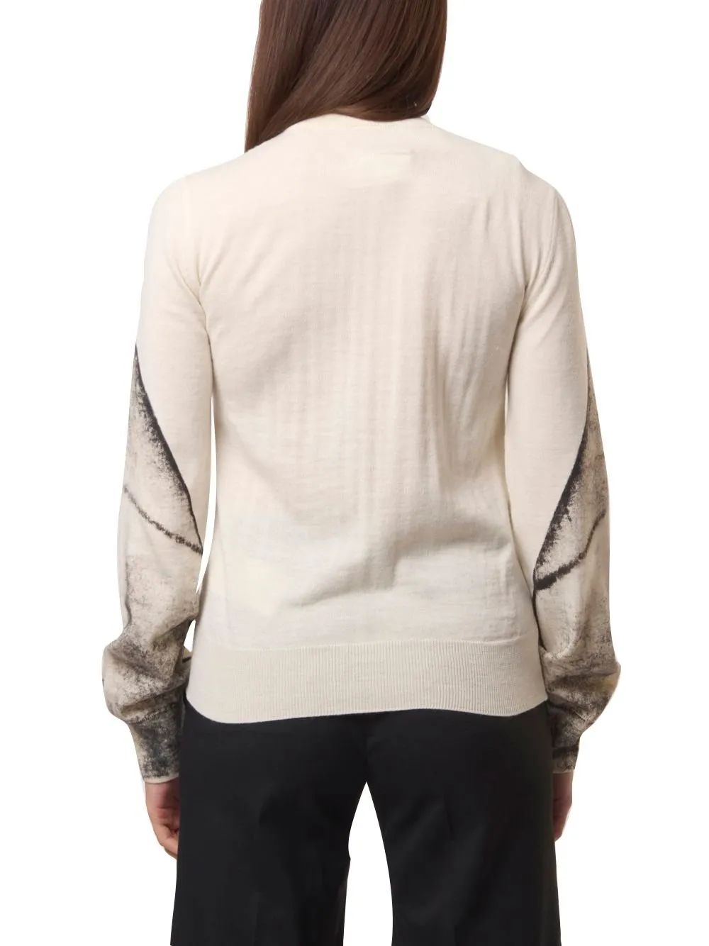 Cardigan-Print Crewneck Jumper
