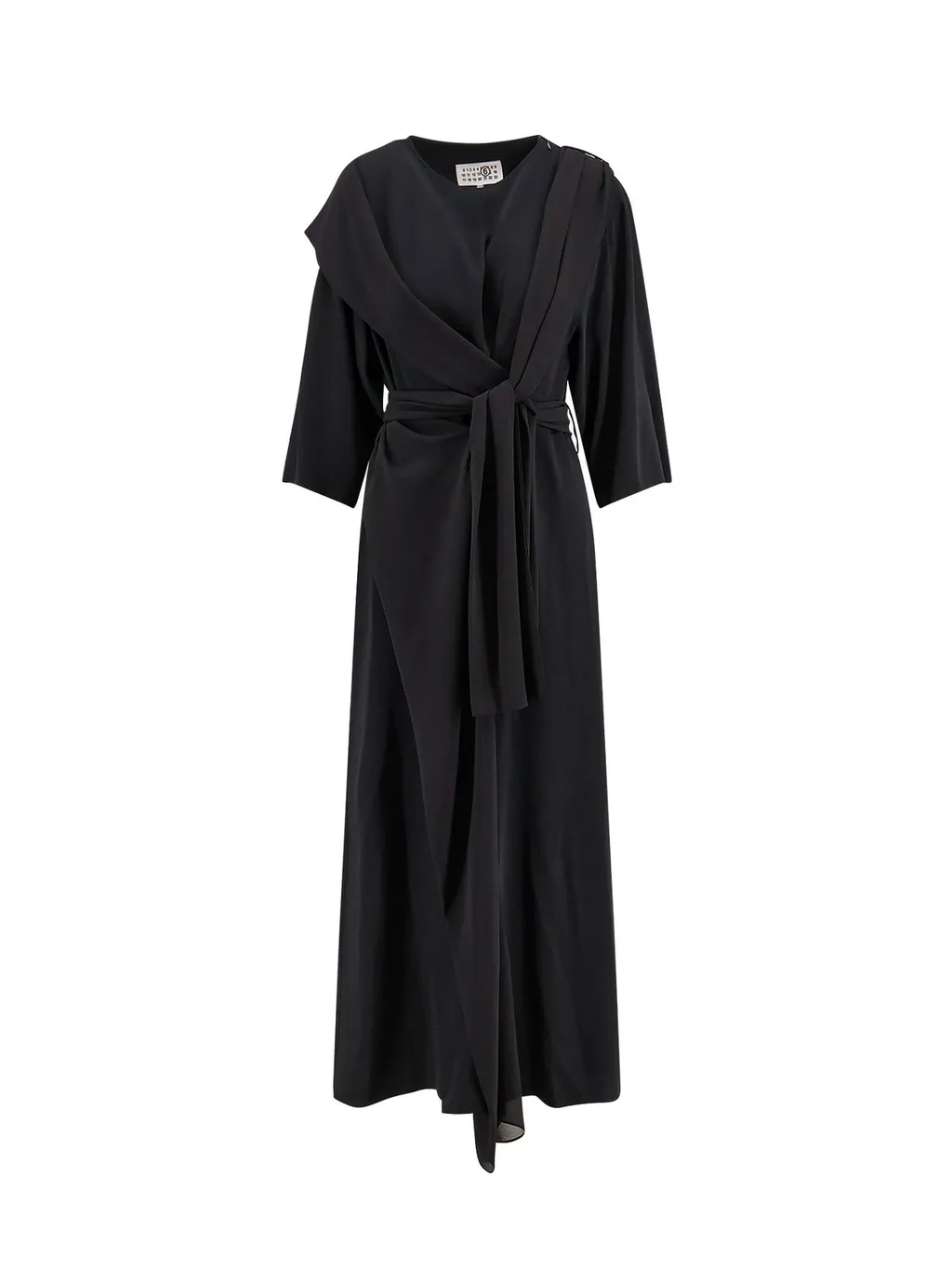 Three Quarter Sleeved Belted Dress