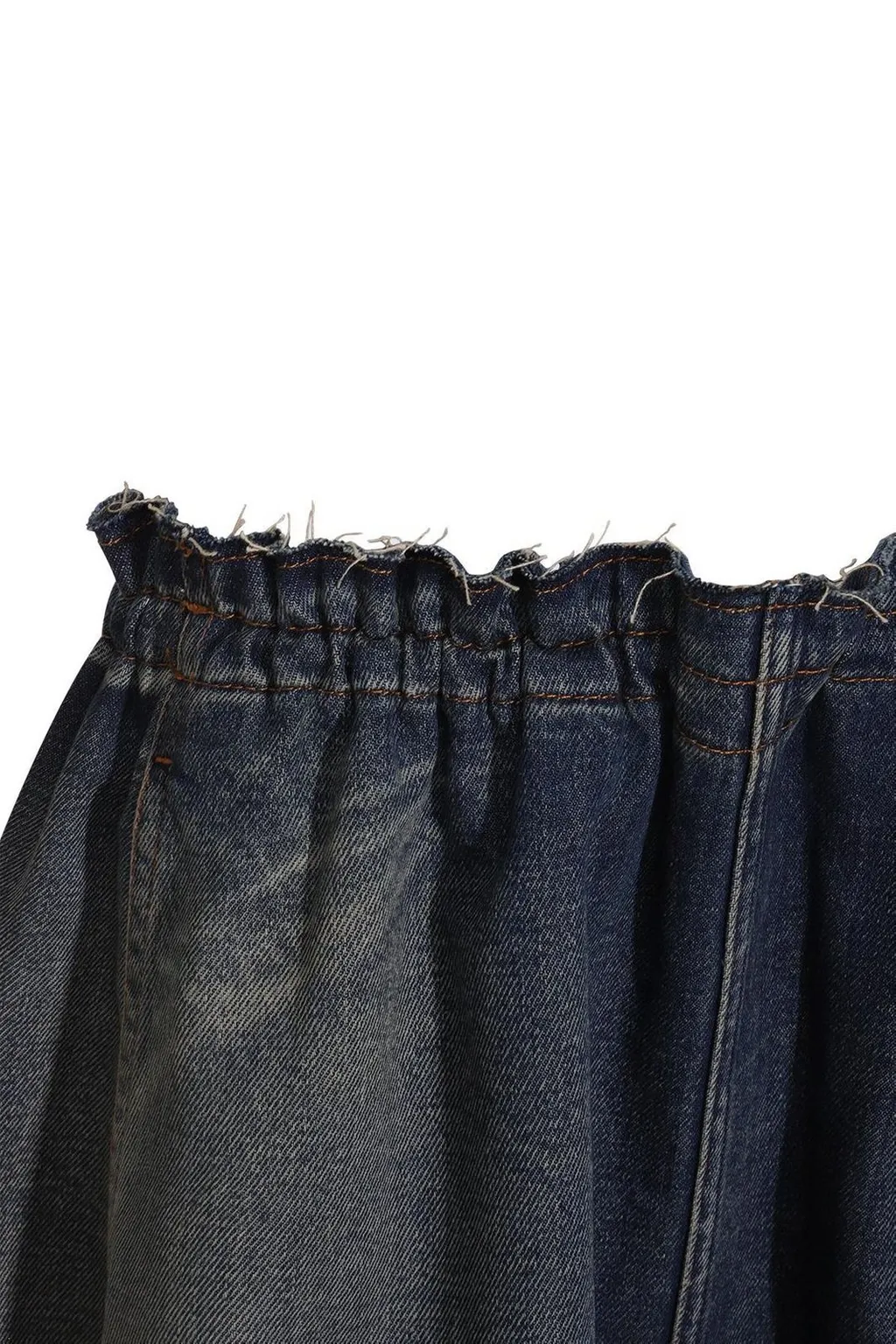 Pleated Denim Skirt