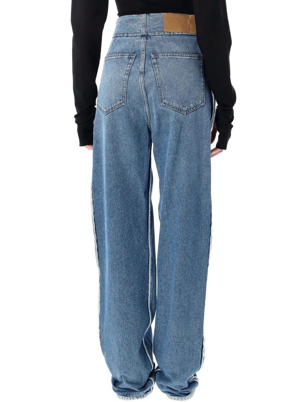 Logo Patch High-Waist Jeans
