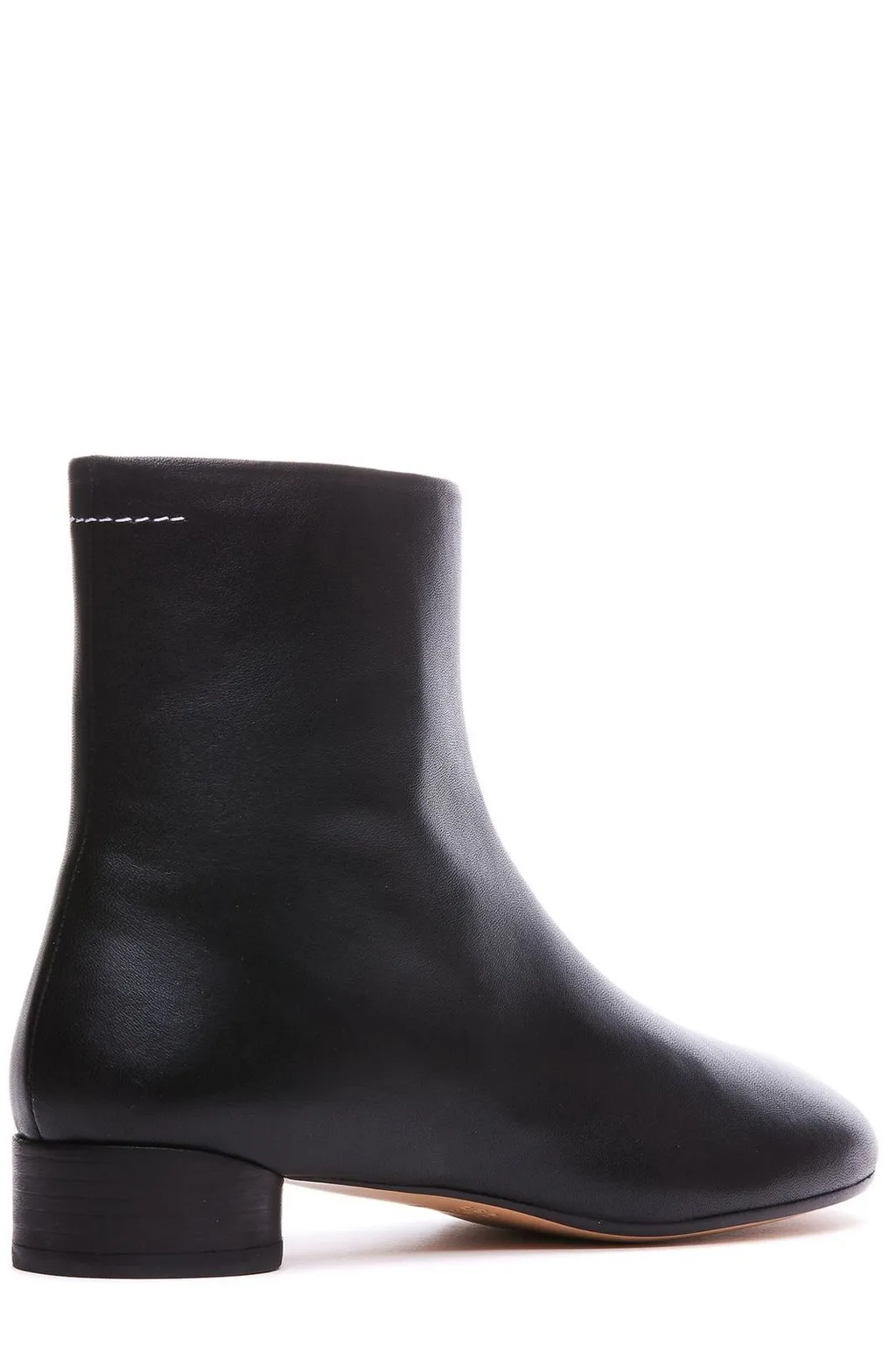 Logo Embroidered Block Heeled Ankle Boots