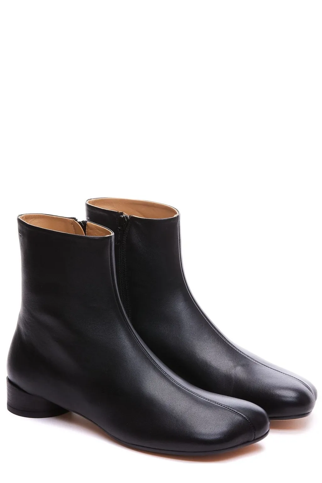 Logo Embroidered Block Heeled Ankle Boots