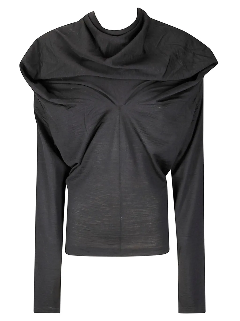 Hooded Long-Sleeved Knitted Jumper