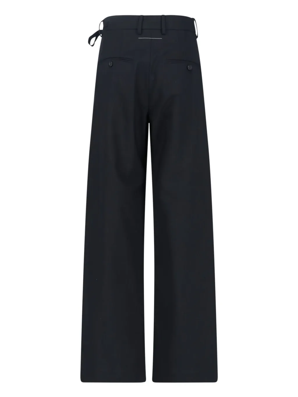 Tie Detail Wide-Leg Tailored Trousers