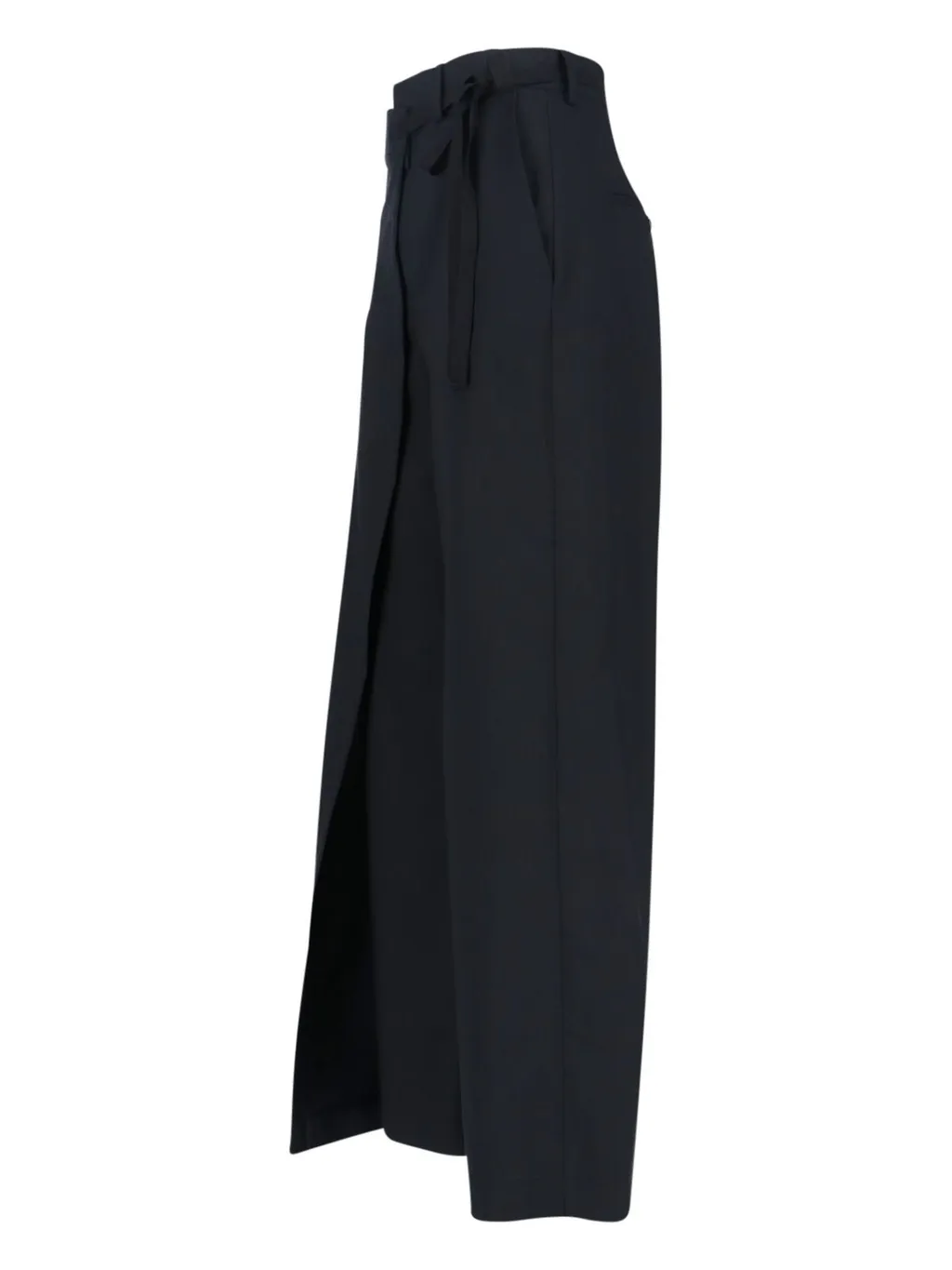 Tie Detail Wide-Leg Tailored Trousers