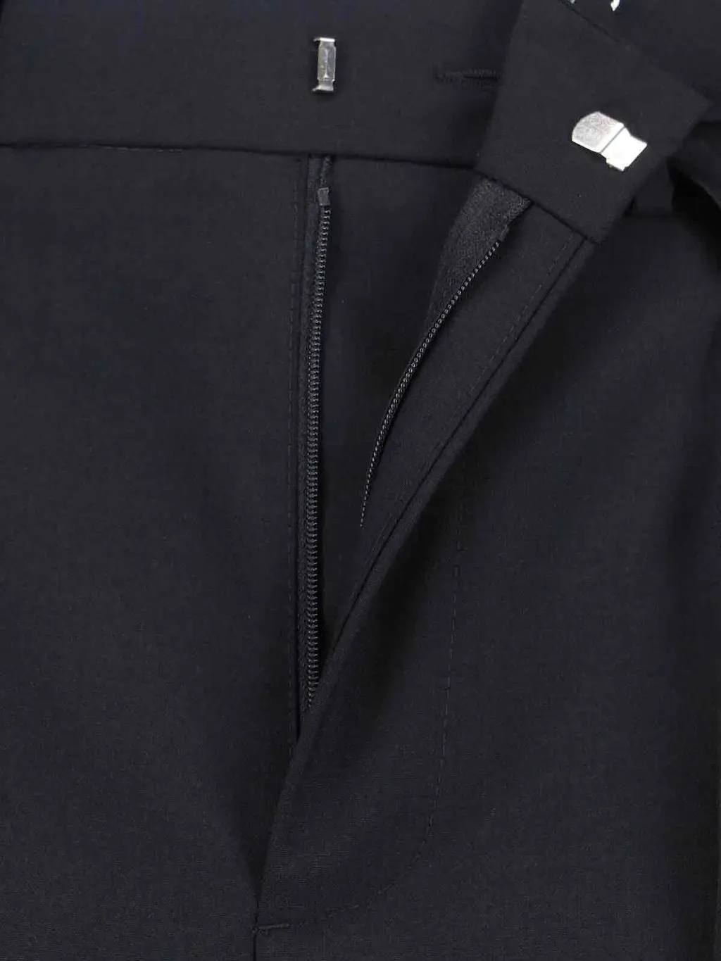 Tie Detail Wide-Leg Tailored Trousers