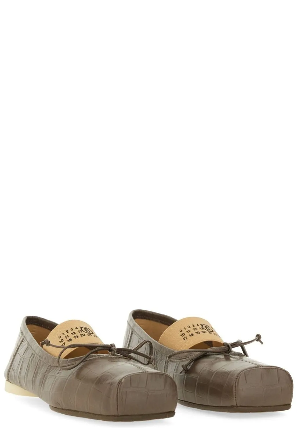 Embossed Square-Toe Flats