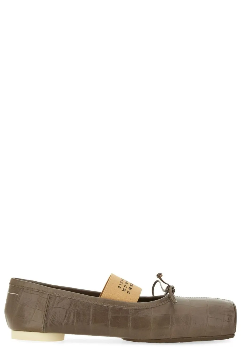Embossed Square-Toe Flats