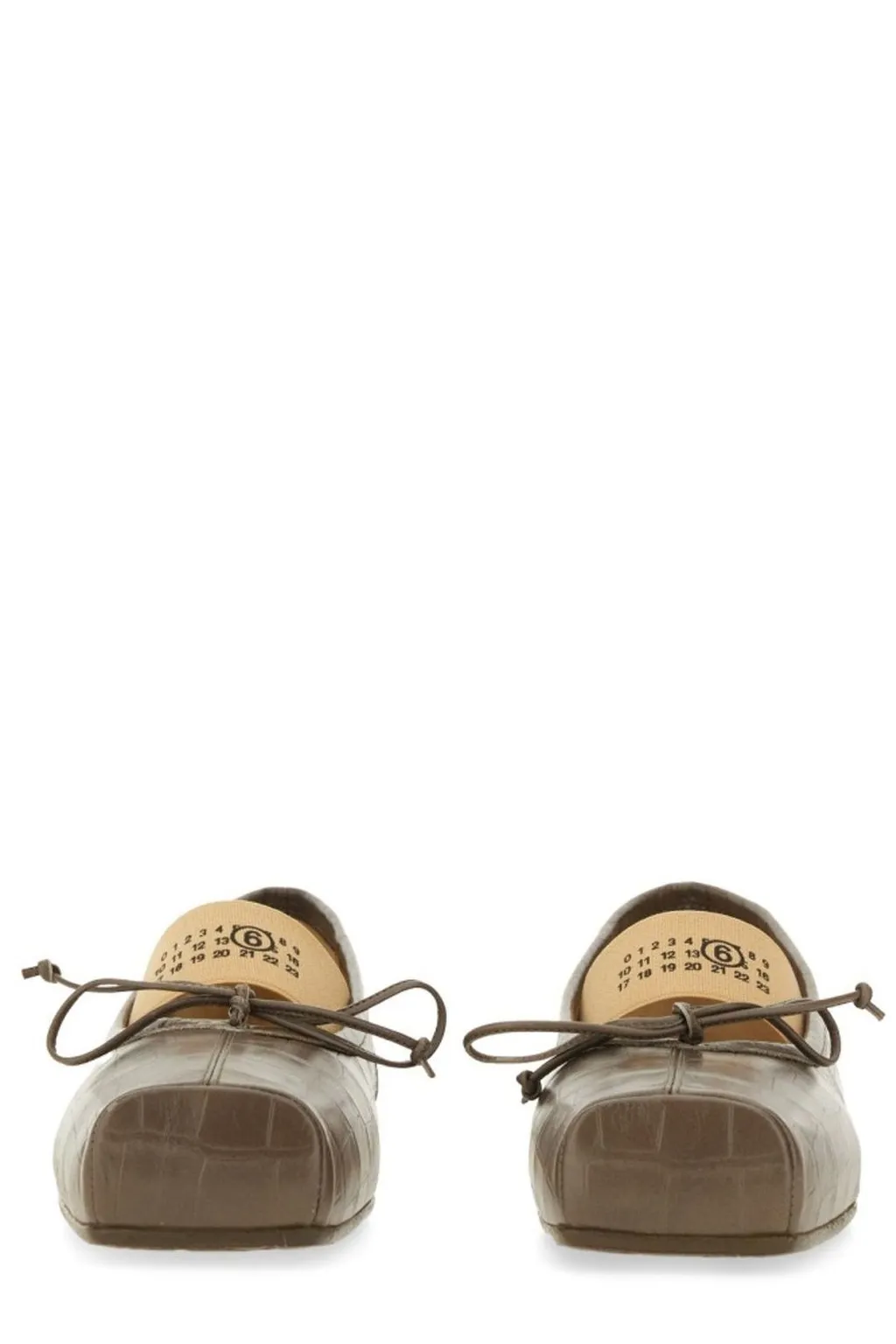 Embossed Square-Toe Flats