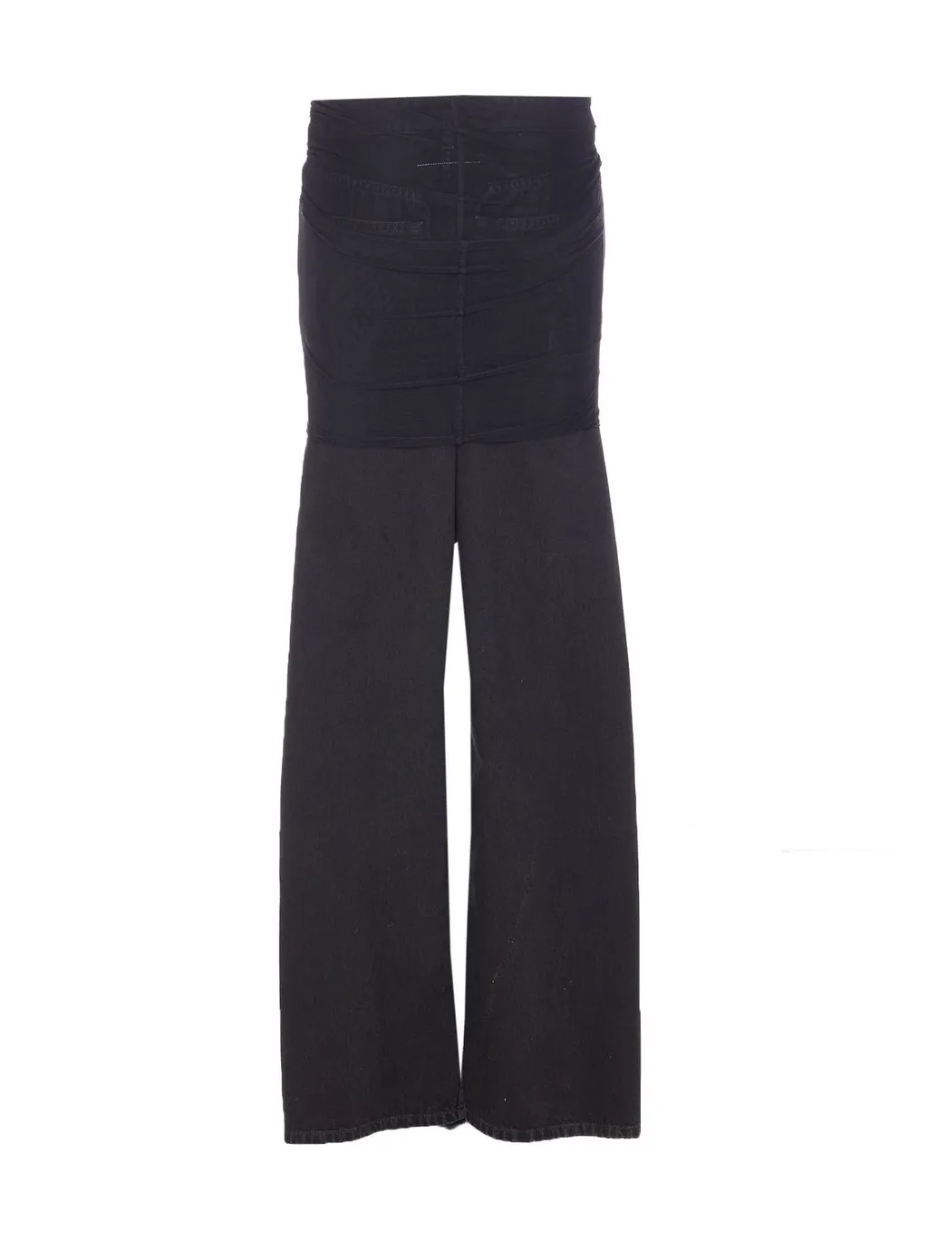 Gathered High-Rise Jeans