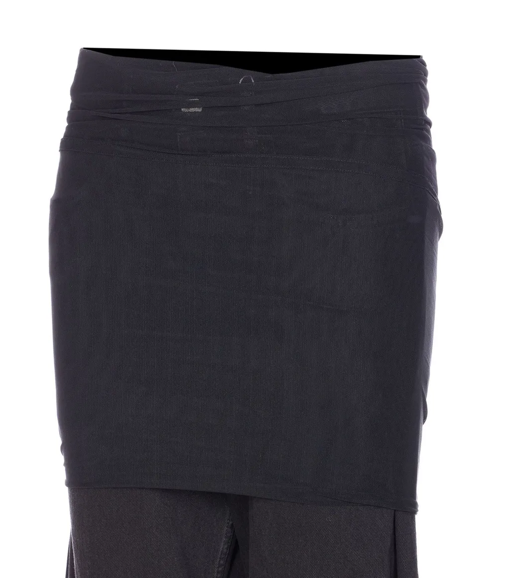 Gathered High-Rise Jeans