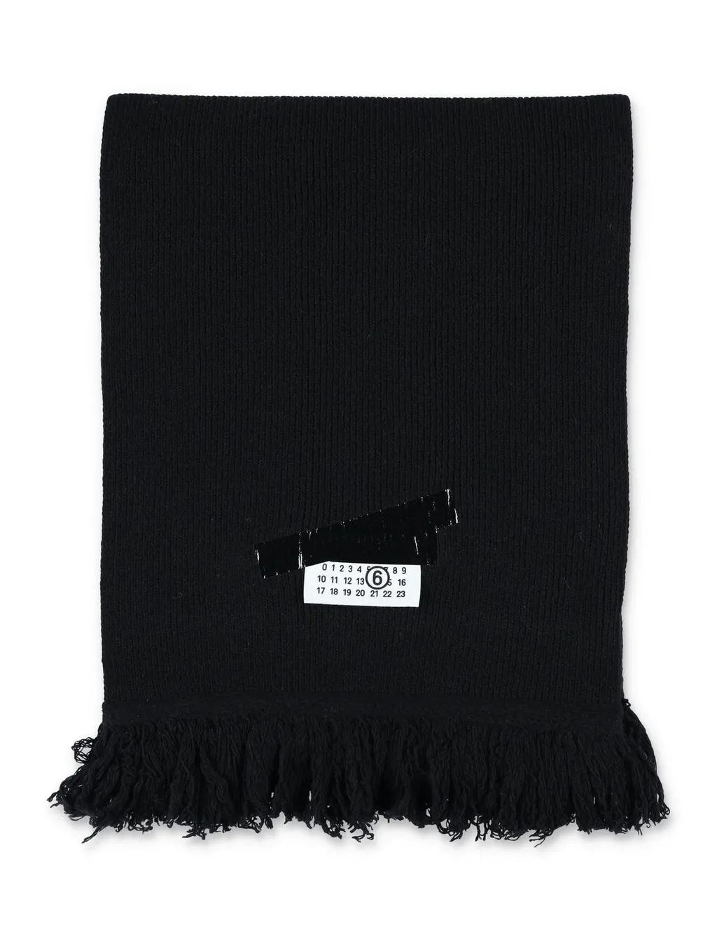 Logo Patch Fringed Scarf