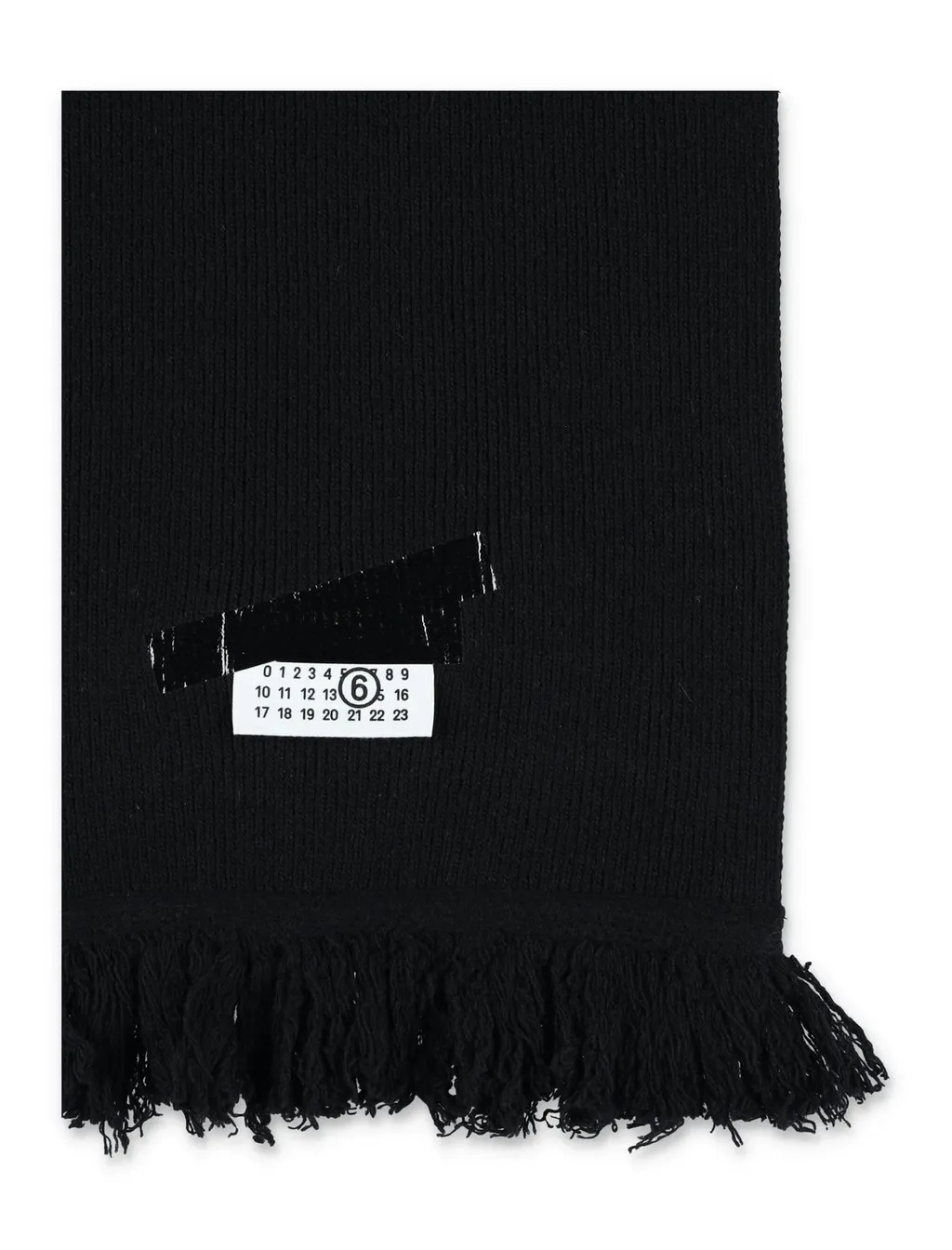 Logo Patch Fringed Scarf