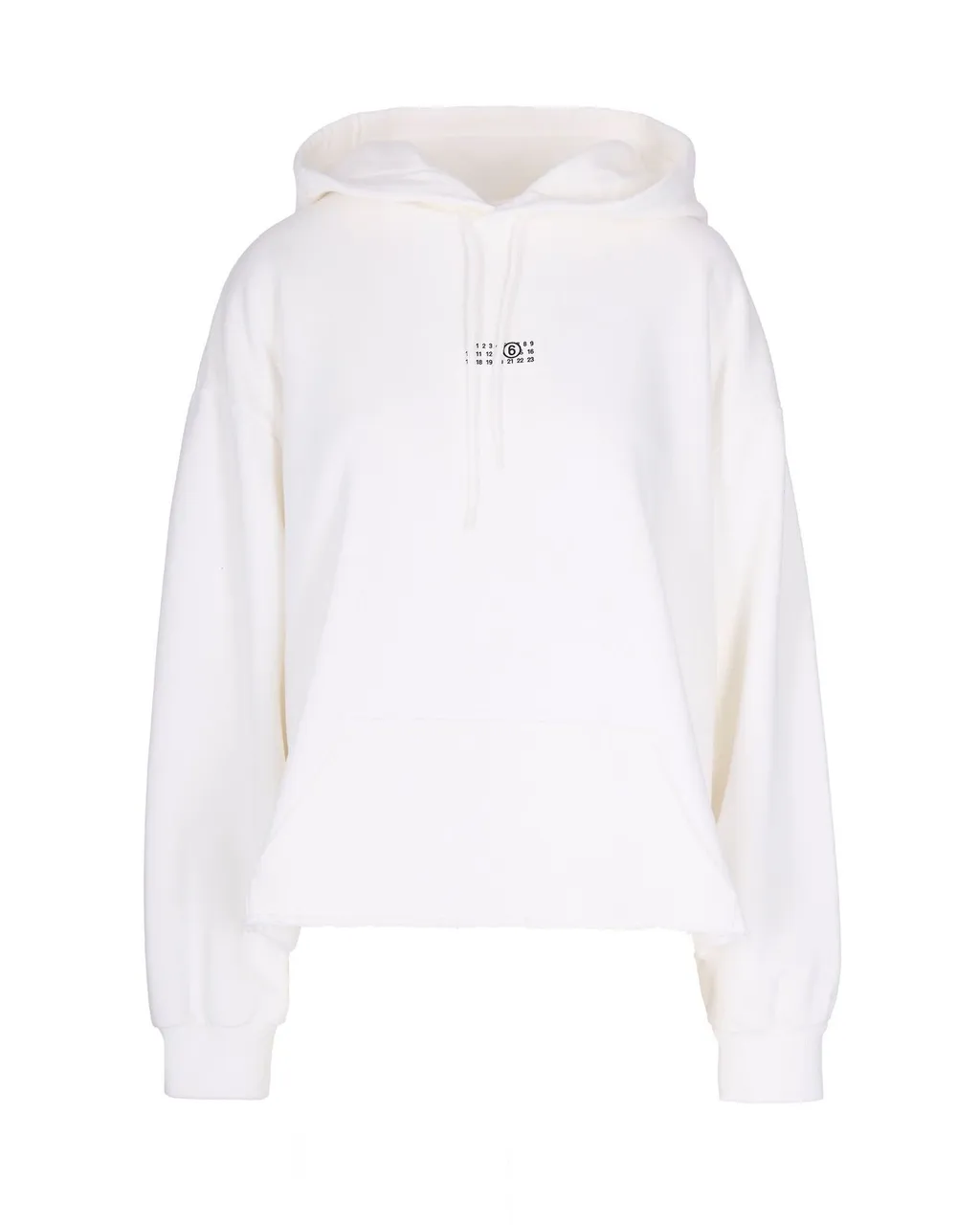 Frayed-Hem Drawstring Hoodie