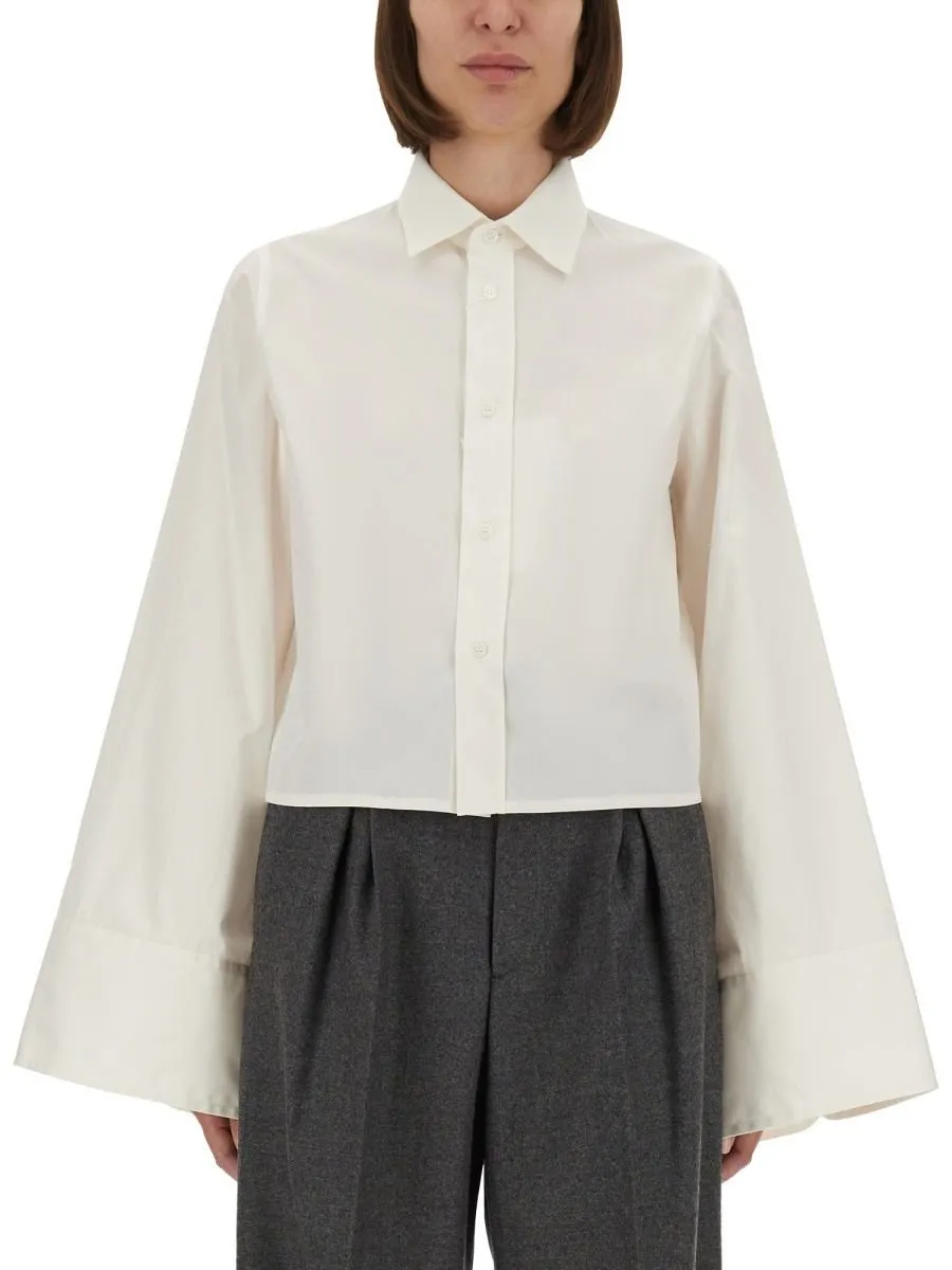 Bell-Sleeved Cropped Shirt